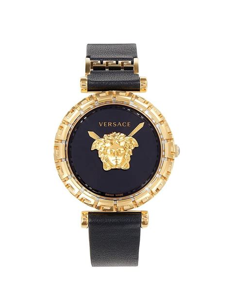 versace watch leather band